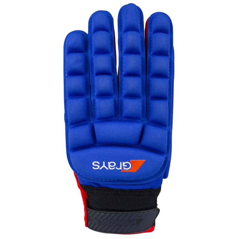 Grays International Pro Hockey Glove - Navy/Fluo Red (2023/24)